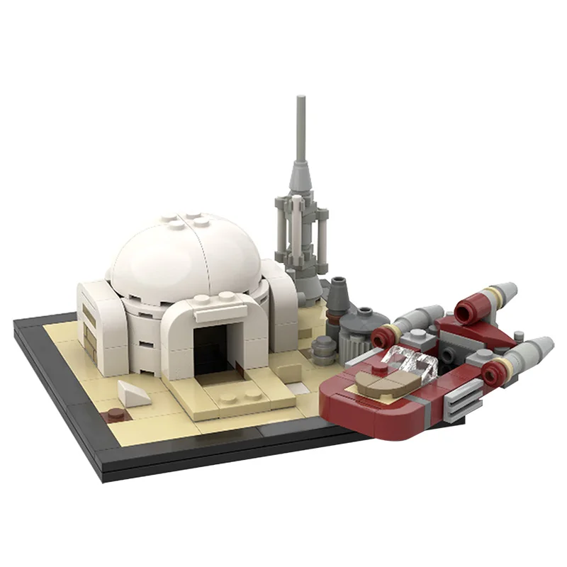 MOC Building Blocks Toy - Tatooine Classic Scene Replica, Skywalker's First Home & Landspeeder, Sci-Fi Adventure Starter