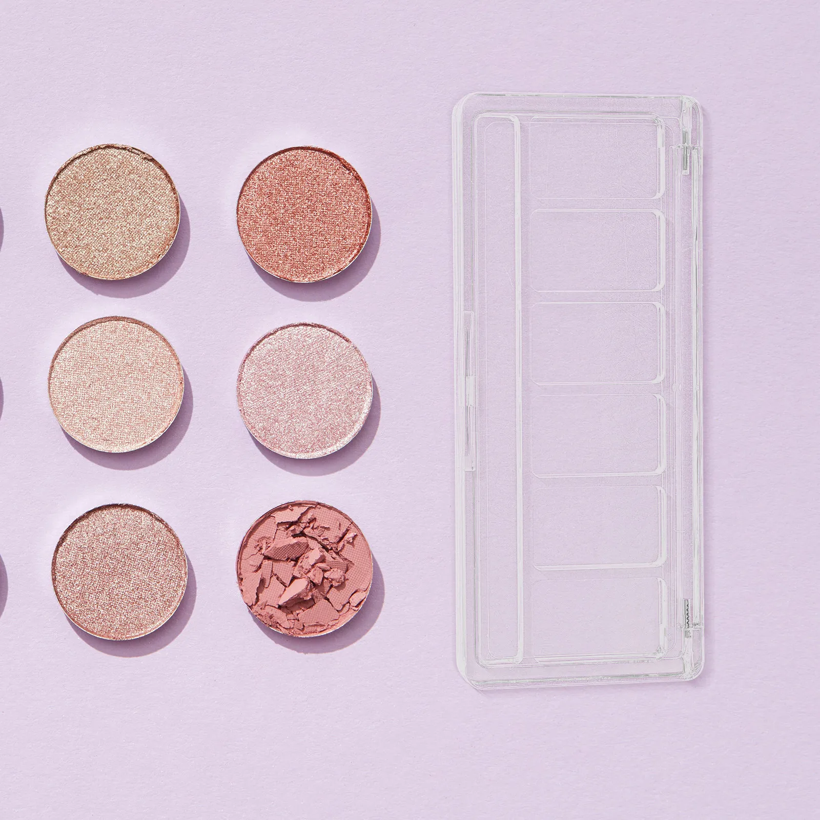 Transparent 6-Slot Empty Eyeshadow Palette Plastic Makeup Organizer Tray for Blush Concealer DIY Cosmetics Portable Travel