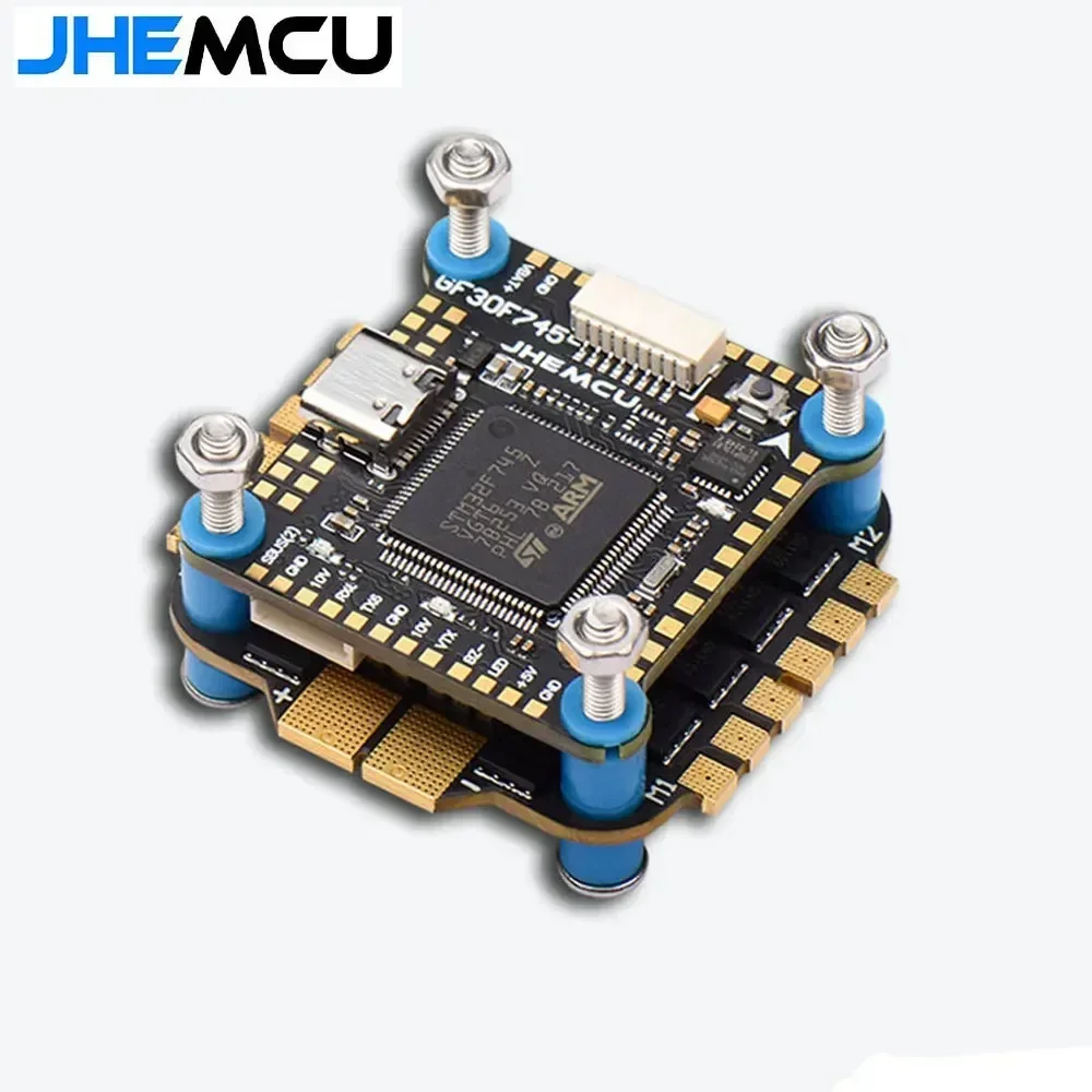 JHEMCU F745 Flight Controller Stack GF30F745-ICM Flight ControllerAM32A60 60A 4in1 ESC 3-6S 30X30mm for RC FPV Drone