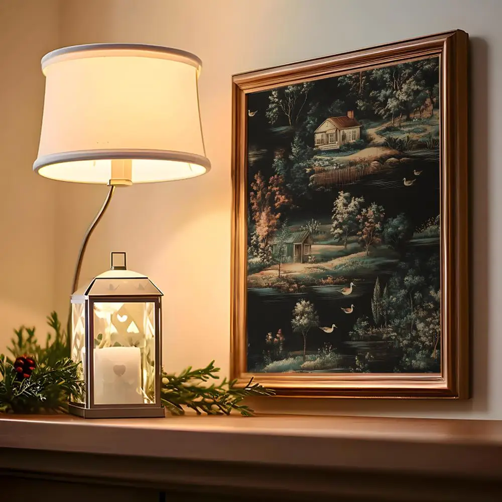 الكلاسيكية الرجعية منزل اللوحة الخط فرملس قماش ملصق جدار الفن مثالية للمطبخ الحمام ديكور المنزل