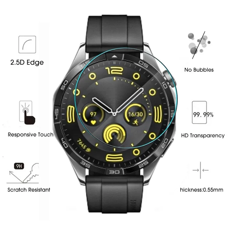 2.5D Screen Protector for Huawei Watch GT4 41mm / 46mm Tempered Glass Protection for Huawei Watch GT 4 Anti-Scratch Glass Film