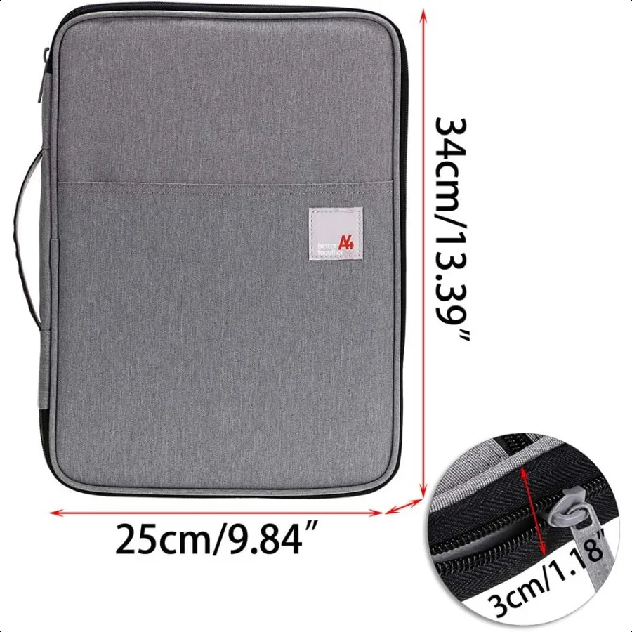 New Universal A4 Document Bags Portfolio Organizer Waterproof Travel Gear Organizer Zipper Case Document File Bag for Ipads Not