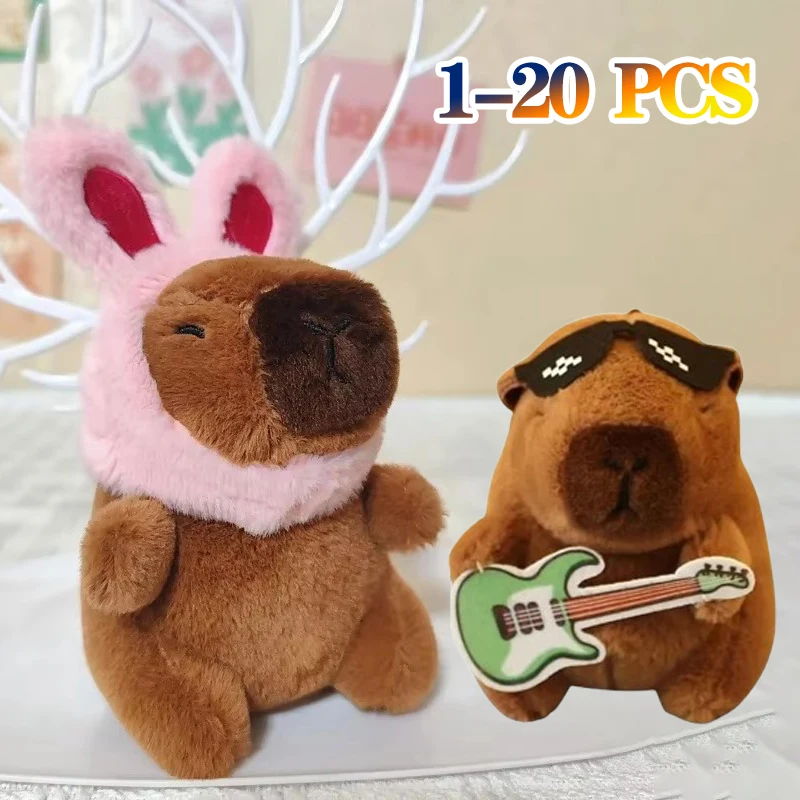 1/3/5/10/20PCS Banda Kapybara Peluche Bambola Ciondolo Pasqua Simpatico Coniglietto Capibara Portachiavi Borsa Fascino Per Bambini Vacanza Regalo Di Compleanno