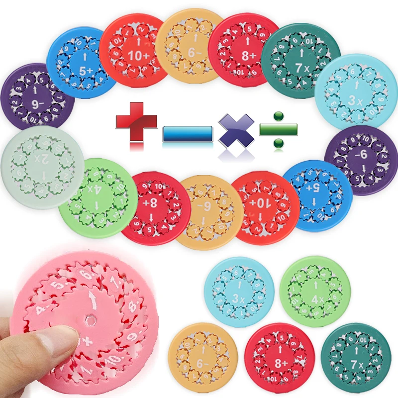 Math Fidget Spinners 9-piece Set of Math Fingertip Gyro Teaching Calculation Arithmetic Toys Children's Educational Tools