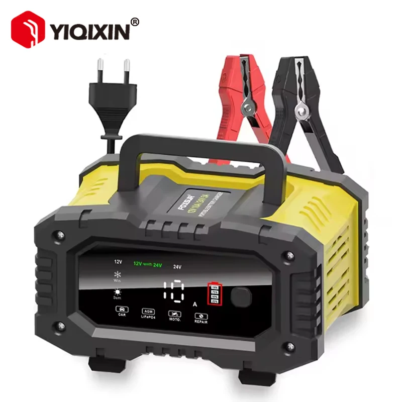 

20A/10A автомобильное зарядное устройство для мотоцикла, умное устройство для обслуживания аккумулятора, 12 В/24 В, литиевое AGM гелевое свинцово-кислотное зарядное устройство LiFePO4 для грузовых автомобилей
