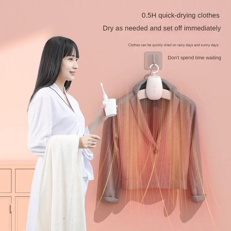 ●Smart Portable Clothes Foldable Dryer Clothes Rack Hangers Laundry Electric Dryer Machine for Dormitory Home US Plug-ABFB