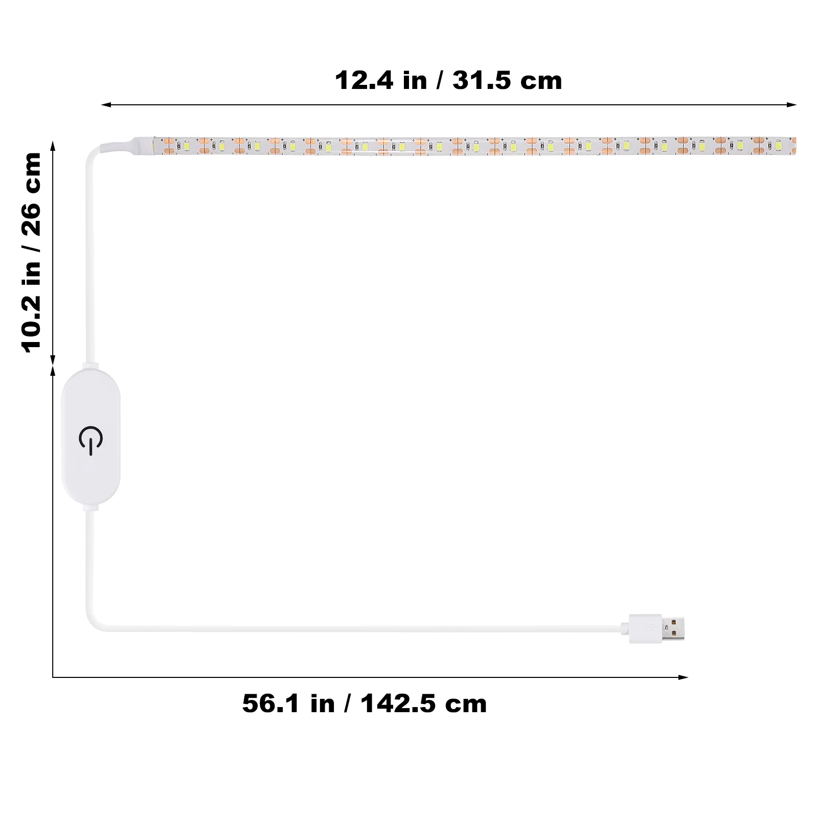 Mobestech 2 metros tira de luz autoadesiva 5v usb 6500k luz branca fria máquina de costura iluminação kit de iluminação portátil