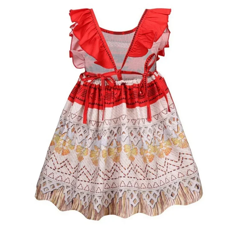 2025 New 3-10 Years Girls Vaiana Dress Moana Costume Children Halloween Birthday Party Outfit Clothes Kids Carnival Fancy Clo AA