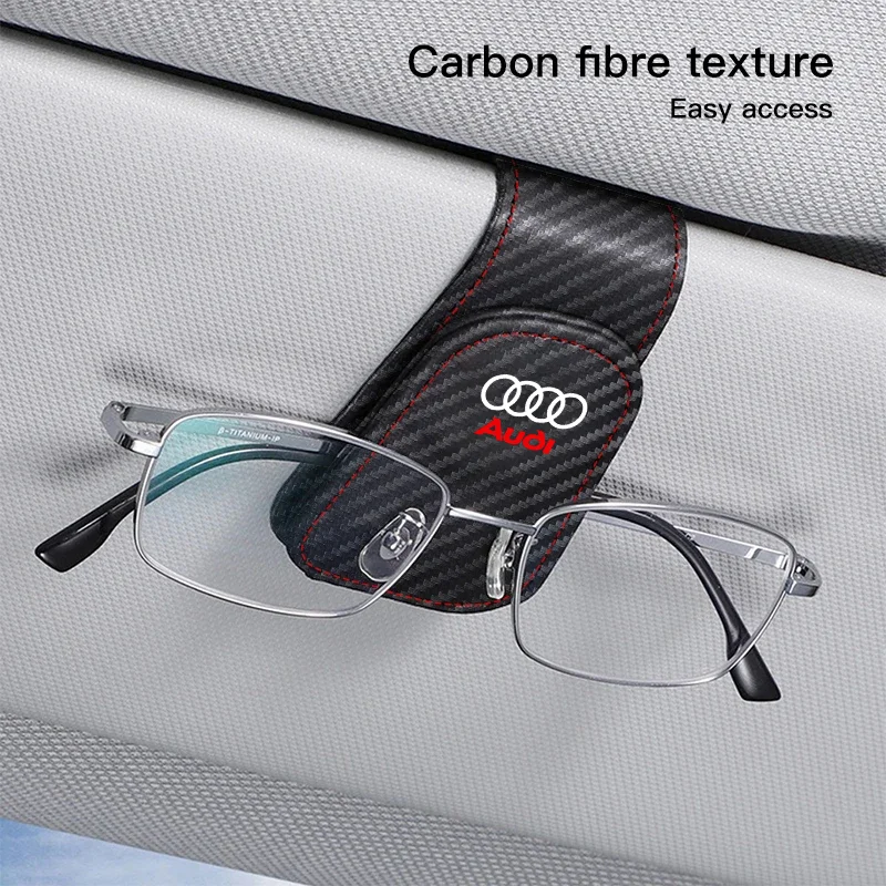 Portable Car Interior Sun Visor Glasses Clip Sunglasses Box For Audi Sline QUATTRO RS A3 A4 B8 8P 8V B6 A5 A6 C7 Q5 B9 B7 C6 A1