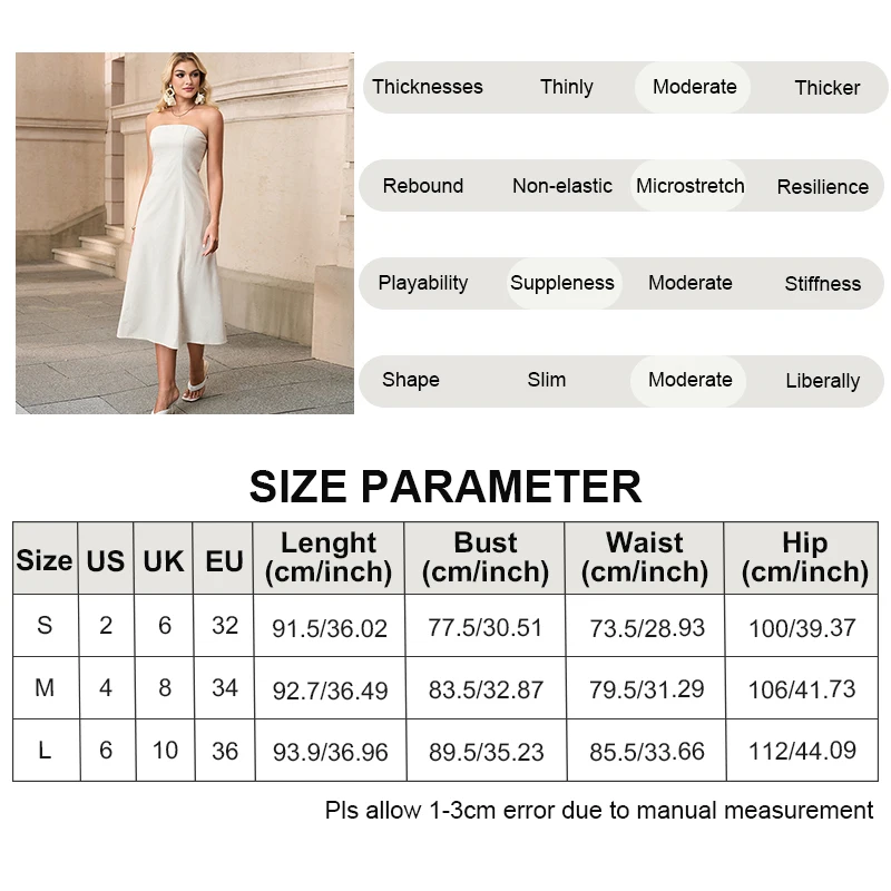 Französisch-Stil frauen Baumwolle-Leinen Trägerlosen Kleid Chic Neue Einfarbig Off-Schulter Backless Sexy Casual Sommer kleider Vestido – Detail 1