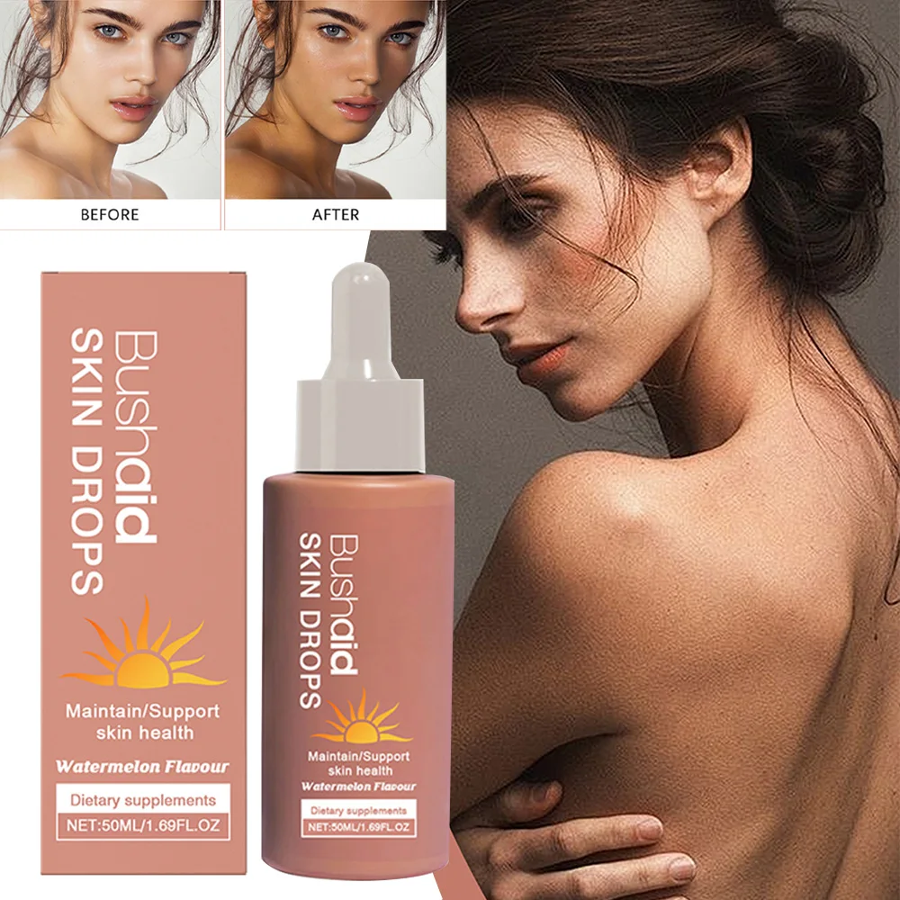 50ml Sunless Tanning Drops To Drink Effortless Effective Dark-Tan Drops Hydrating Formulas Tan-Accelerator Liquid for Face Body