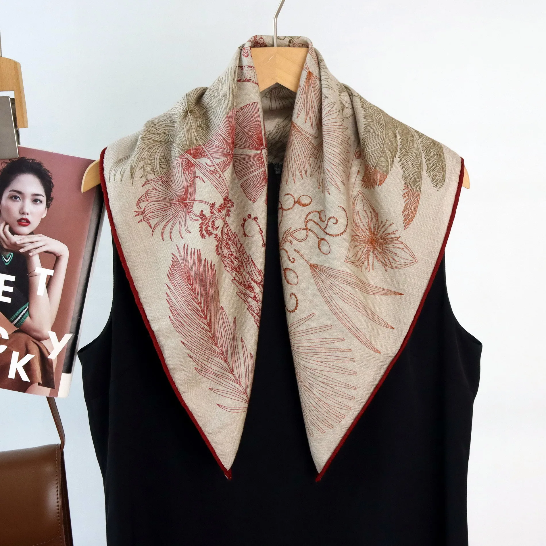 70% wool 30% Silk Scarf Women Shawls Wraps Foulard high quality Scarves Square Pashmina Female Hijab Bandana Kerchief sciarpe