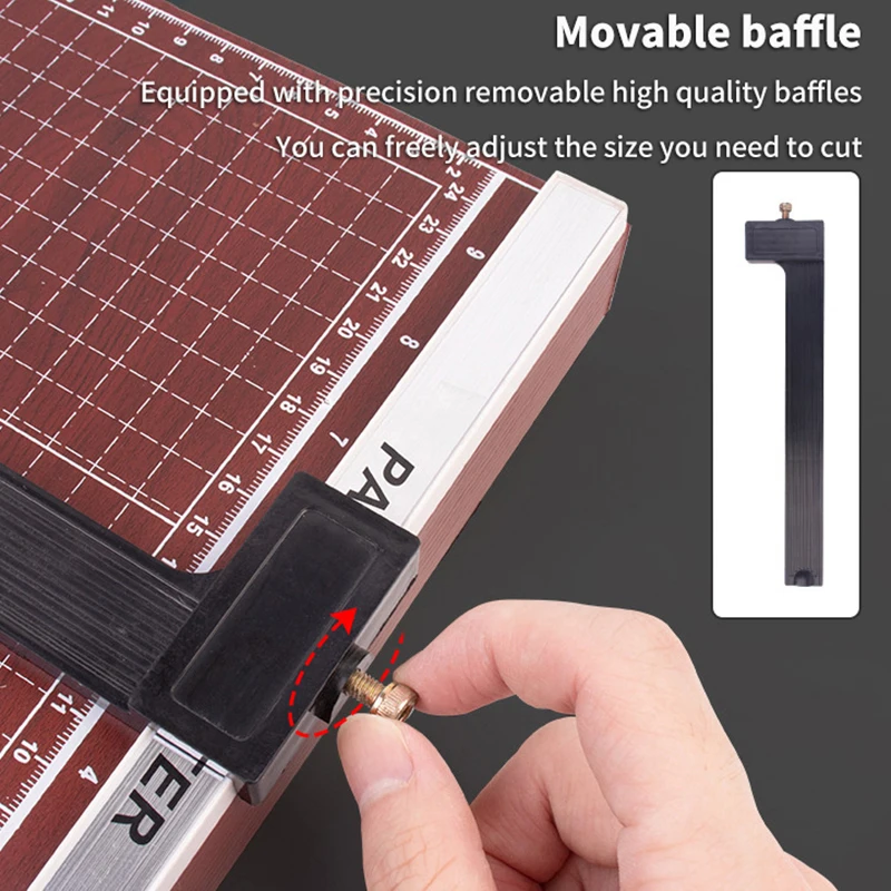 Cortadora de tarjetas de papel Pro A4, guillotina de precisión, cortador de fotos para álbum de recortes con Base de madera, herramienta de corte de papel de papelería de oficina