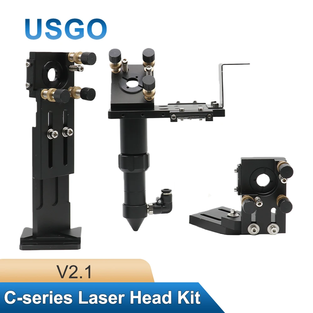 C Series CO2 Laser Head Set Lens Integrative Mount Dia25 Mirror D18 FL38.1 D20FL50.8/63.5/101.6mm for Laser Cutting