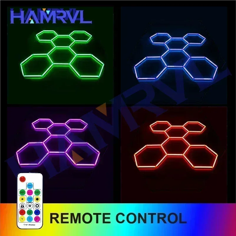 RGB Hexagonal Garage LED Light E-Sports Internet Cafe Club Gym Bar Stage Game Wall colorful Decoration Special Effects Lighting