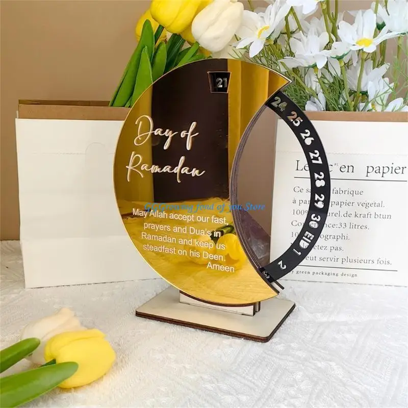 

H9EB Eid Countdown Calendar Desk Calendar, Rotating Countdown Calendar