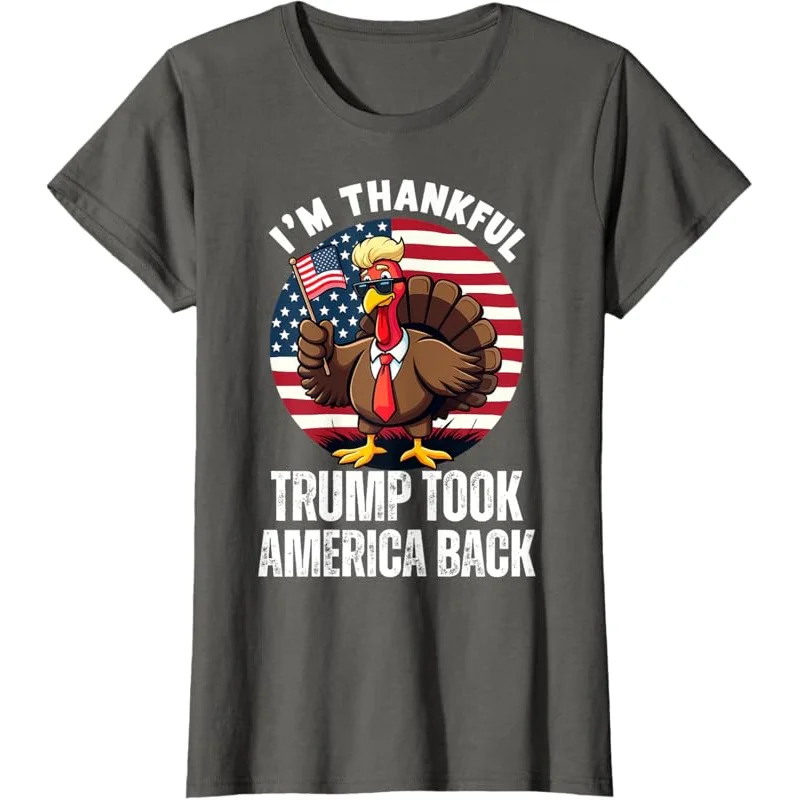 感謝祭のTシャツ、私は感謝しています、トランプが勝利したアメリカの勝者を取りました、感謝祭