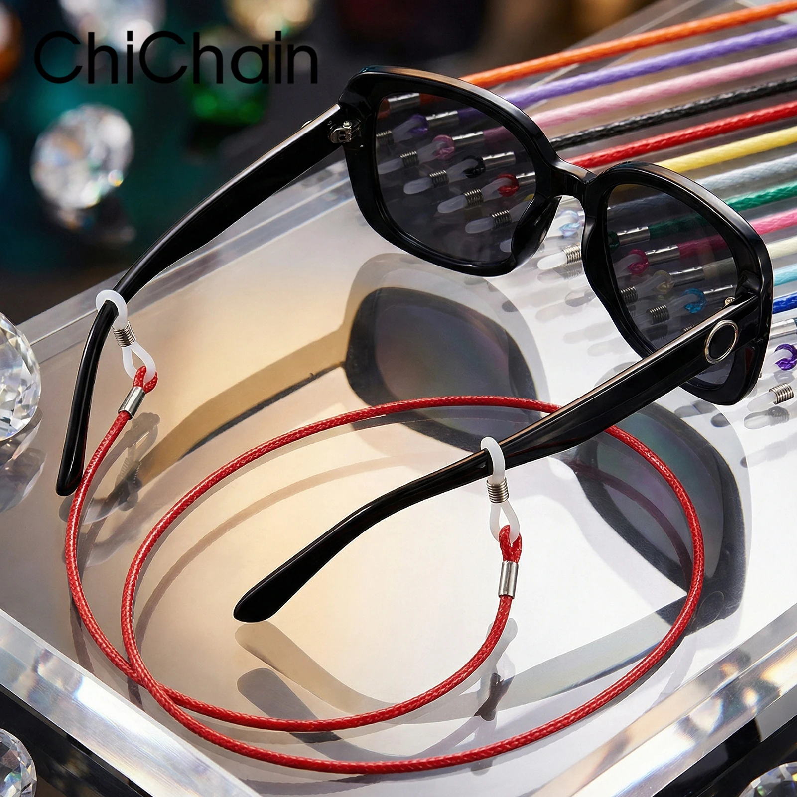 CHICHAIN Handmade Glasses Chain & Strap, Anti-Slip Braided Nylon Eyewear Retainer, 16 Cute Colors, Fits Eyeglasses & Sunglasses