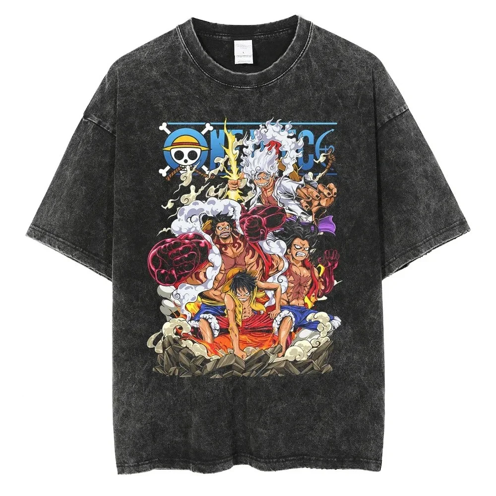 

Demon Slayer Kamado Duo (Tanjiro & Nezuko) 2026 Summer Men Women Cotton T Shirt Vintage Washed Oversized Streetwear