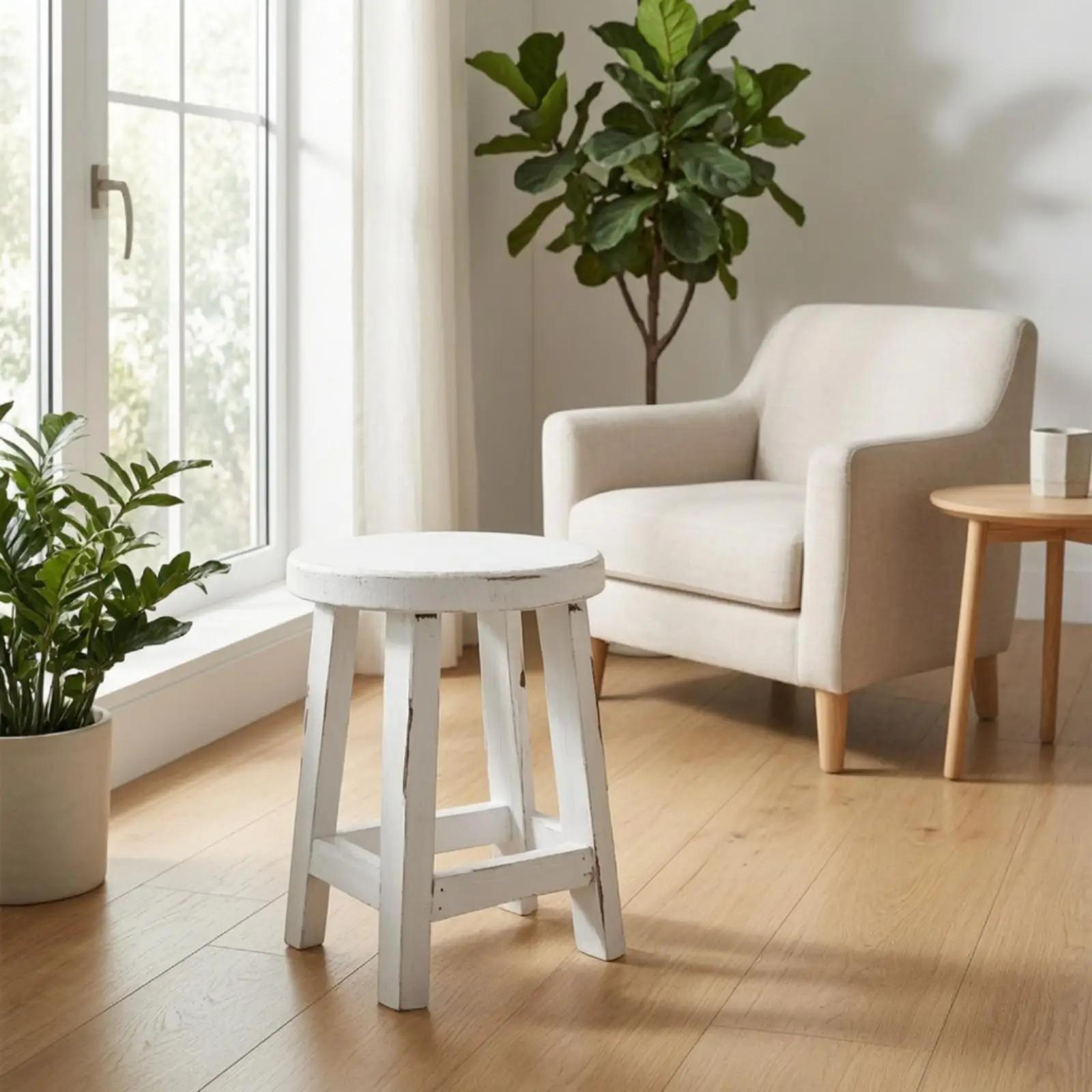 Wooden Plant Stool Stand Oval Flower Display Pedestal for Indoor Outdoor Potted Plants Balcony Garden Shelf