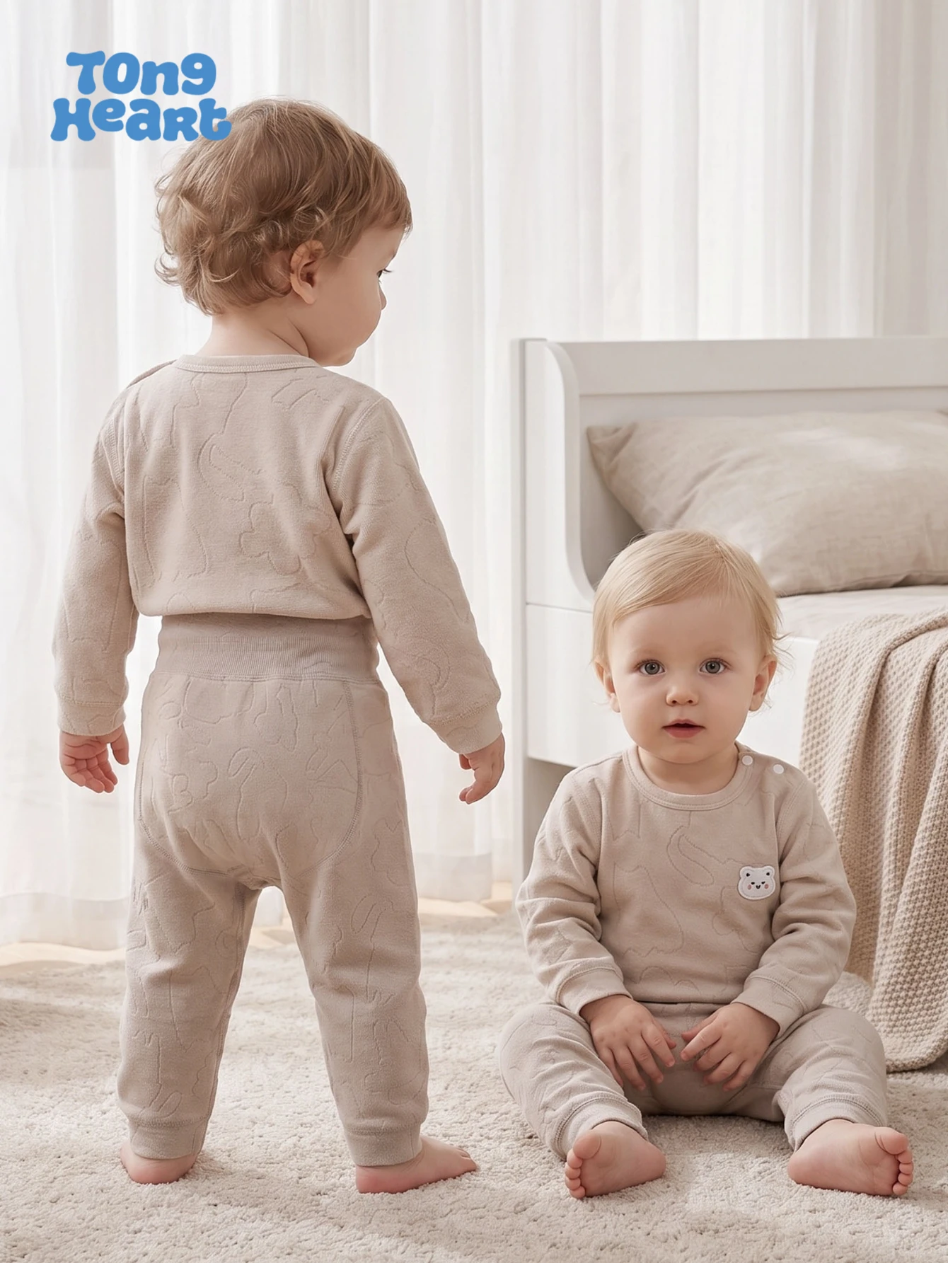 TongHeart Winter Baby Two-Piece Set, separate clothing, children's winter warm clothing, suitable for both boys and girls
