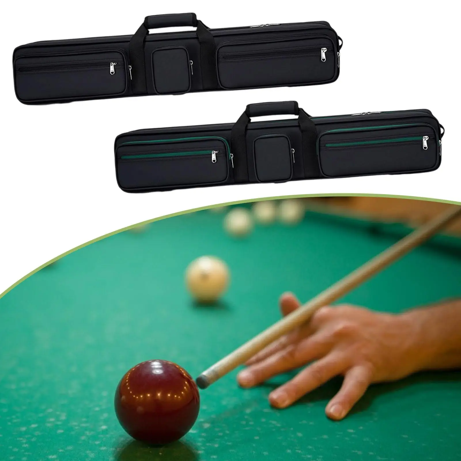 

Pool Pool Rod Bag Multi Pockets Portable 7 Slots Billiard Cue Holder Storage Pouch for Outdoor Traveling Practice