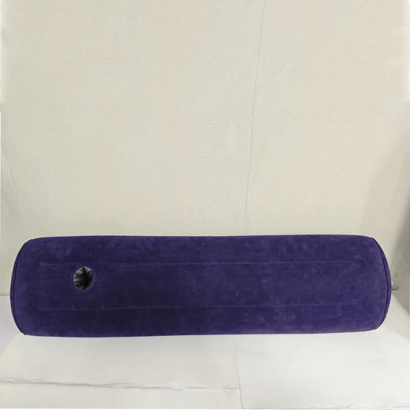 Cross-border Spot Inflatable Flocking Cylindrical Pillow Car Outdoor Foot Bath Massage Pad Leisure Fast Delivery