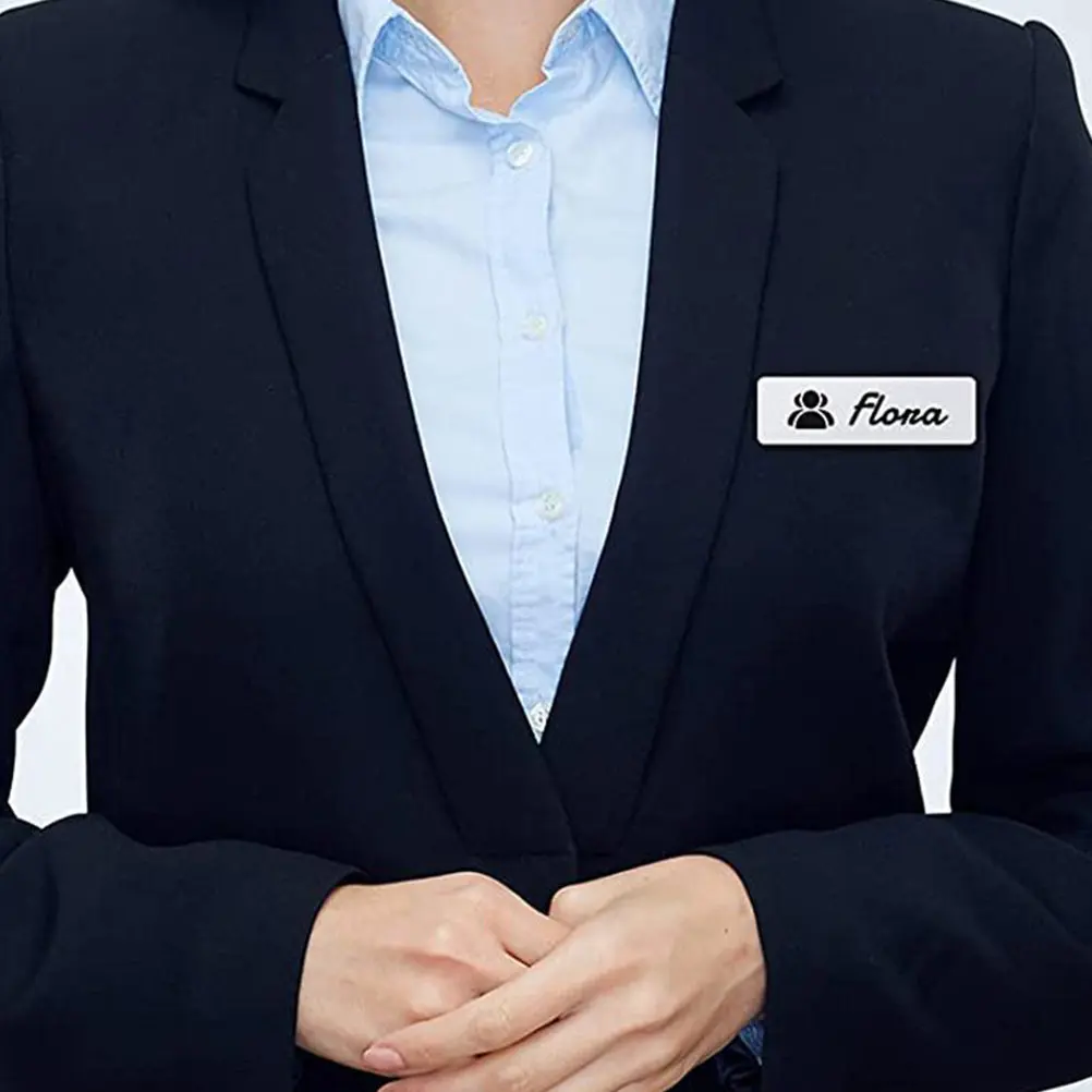 

Набор из 32 пустых бейджей для сублимации, многоразовые жесткие идентификационные бирки с креплением на булавке для офиса, школы, униформы персонала