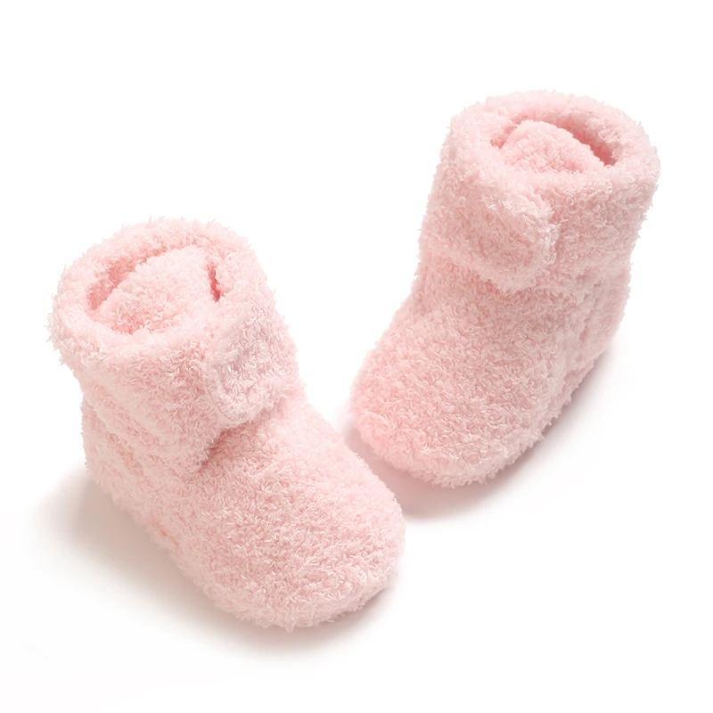 Baby Learning Walk Shoes, Warm Fuzzy Winter Crib Booties,Velcro Anti-drop Soft Footwear for Newborn Infant Boys Girls 0-1 Year - view 3