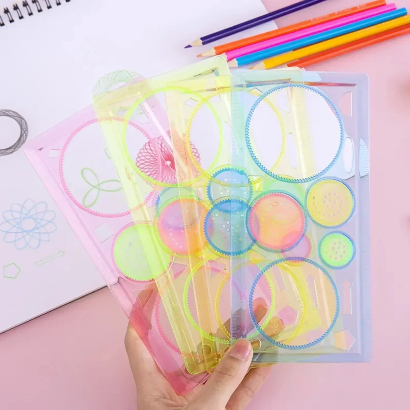 Geometry Spirograph Drawing Stencil Set Painting Template Ruler Art Craft Creative Children Kids Educational Toy Girls Boys Gift