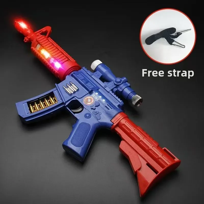 M416 AK47 karabin elektryczny podświetlany pistolet zabawka olśniewające diody LED lekki dźwięk walki pistolet zabawkowy dla dzieci prezent