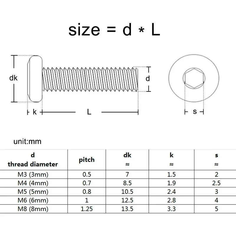 304 Stainless Steel Bevel Flat Head Hex Socket Screw + Serrated Flange Nut Combination Furniture Bolts M3‑M12
