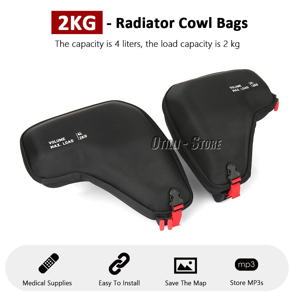 R1300GS Petualangan Aksesoris Motor Hadiah Kiri Kanan Radiator Cowl Tas Tahan Air untuk BMW R 1300 GS ADV R1300GSA 2024-