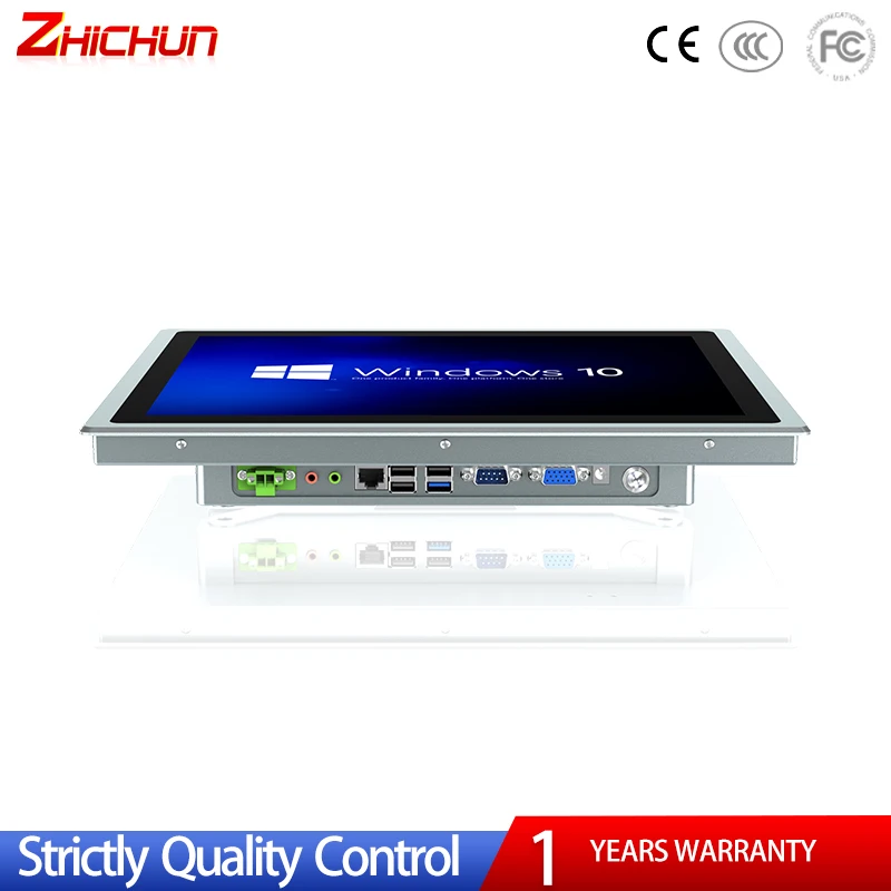 

ZHICHUN 10 Inch Industrial Panel Pc Lcd Touch Screen Computer Aio Control Simatic Hmi Win 10 Industrial Tablet Pc For Industrial