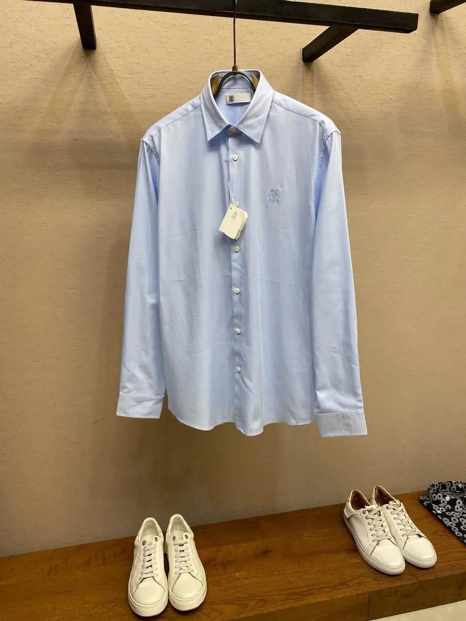 

Мужская хлопковая футболка премиум-класса Fce Long Sve Casual Busin irt, мягкая, удобная, дышащая, с высоким воротником Crtsmanip Ci...