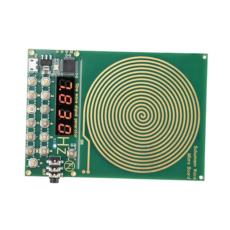 ABGI-регулируемая частота 0,01 Гц- 99999 Гц DC5V Micro-USB 7,83 Гц Генератор синусоидальной волны Шумана без корпуса