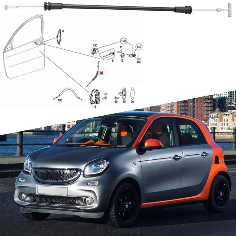 

Автомобильный инструмент для блокировки внешней ручки для Mercedes SMART FORFOUR Интеллектуальный полный привод (454)A4547230169 Автомобильные аксессуары.