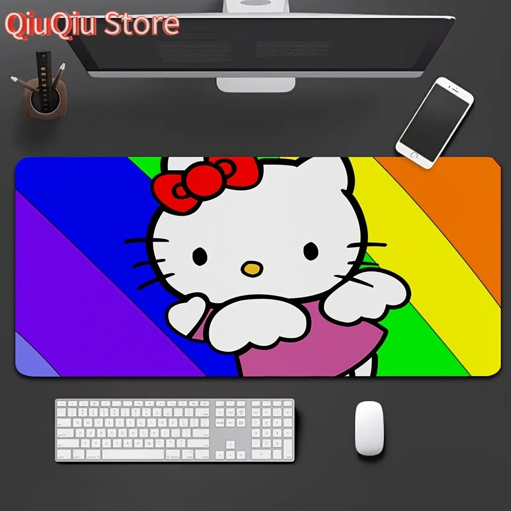 

1pc Sanrio Hello Kitty Mouse Pad - Cute Cartoon Hand-Drawn Illustration, Non-Slip Rubber Base, Large Size L/XL/XXL for Office &