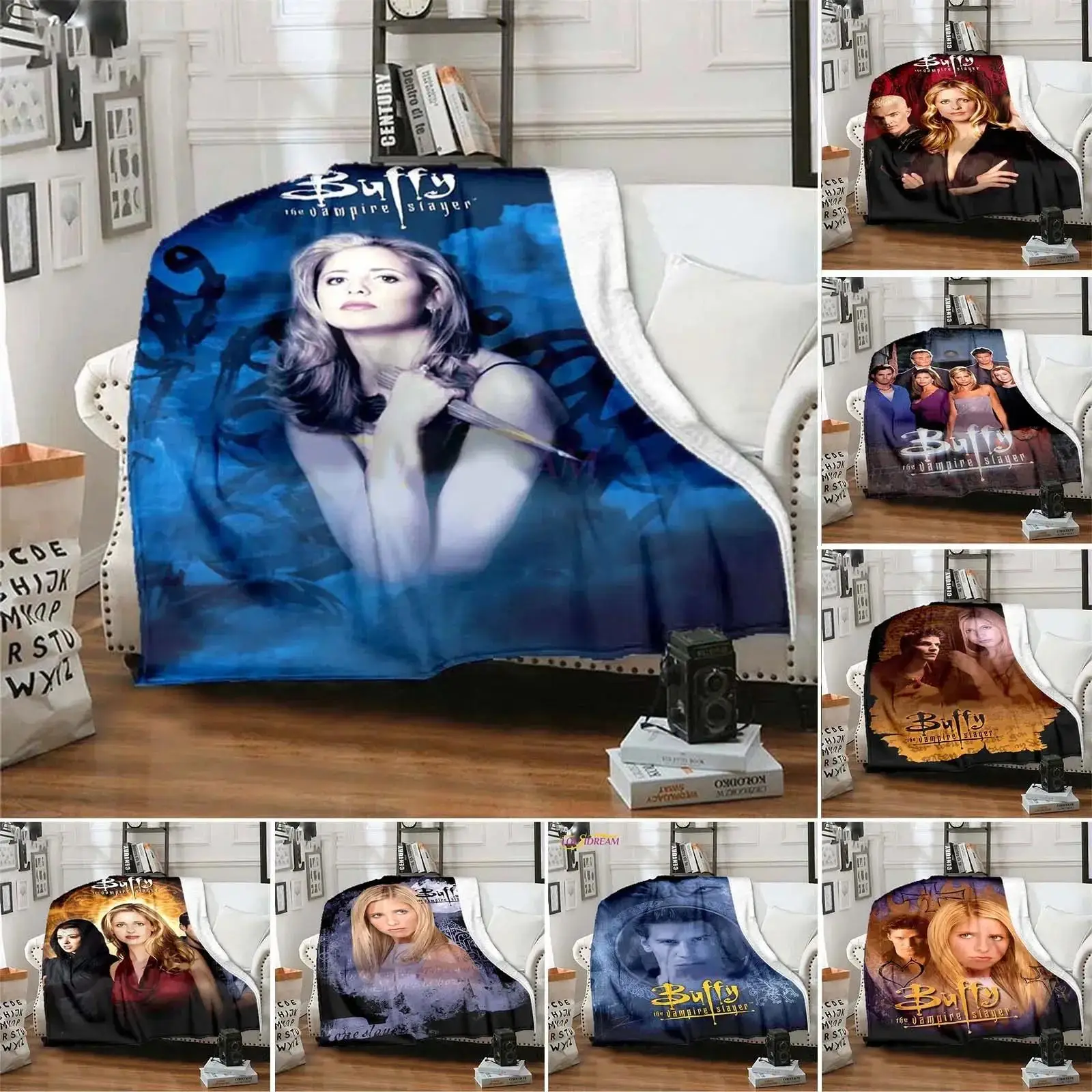 

Новое одеяло с принтом «Баффи — истребительница вампиров» для кровати, мягкий зимний плед размера Queen, домашний декор, покрывало для кровати, подарок для детей