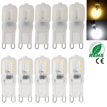 밝기 조절 미니 LED 램프, 고휘도 SMD 2835 봄빌라 LED 전구 교체, 40W 할로겐, G9, 4W, 7W, 14LED, 22LED, Lampada, 110V, 220V, 10 개