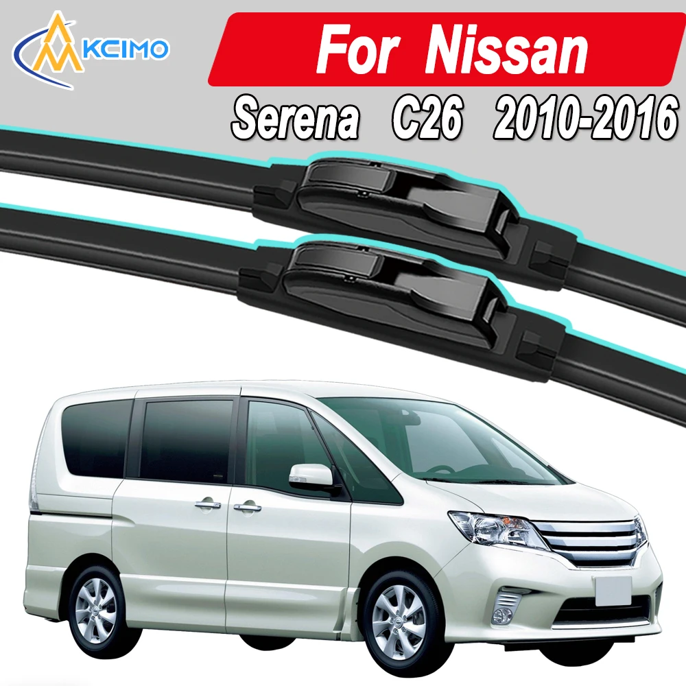 

Silicone Car Wiper Blades for Nissan Serena C26 2010-2016 - All Weather Silent Wiper Blades, Quick Release Clip