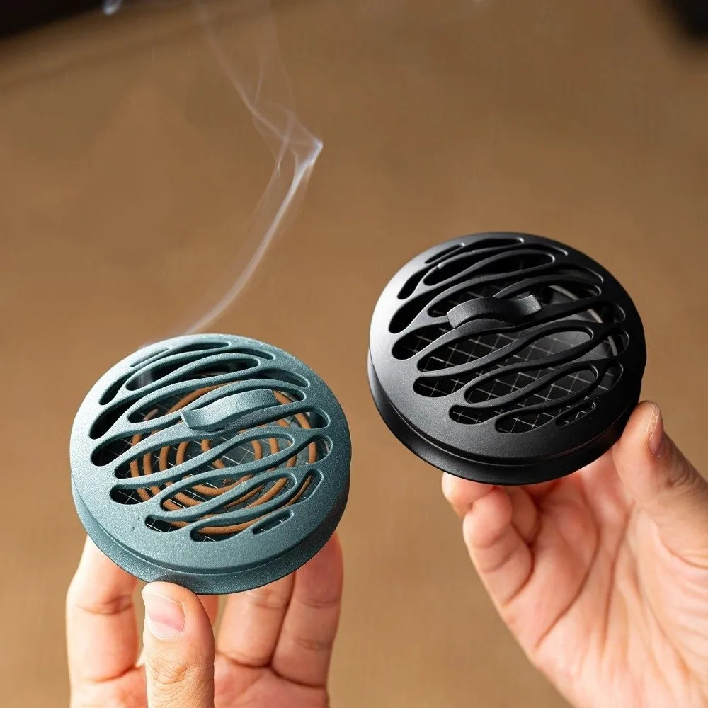 

Durable Zinc Alloy Incense Burner Hollow Design Sturdy Aromatherapy Stove Minimalist Mosquito Coils Tray Tabletop Decoration