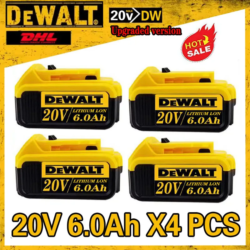 100% оригинальная батарея Dewalt 20 В DCB606 DCB205 DCB206 DCB209 DCB182 Аккумулятор для электроинструмента 20 В Аккумулятор 5 Ач 6 Ач \