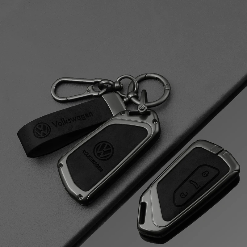 Leather Car Smart Remote Key Case Fob Cover Holder Shell Bag for VW Volkswagen Golf 8 2020 Auto Keychain Protector Accessories