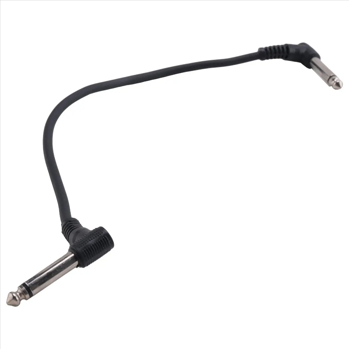 

TUREBG 60PCS 6 Inch Guitar Patch Cables, Black Guitar Pedal Cable Effect Cable Cord, 1/4 Inch TS Right Angle Guitar Patch Cable
