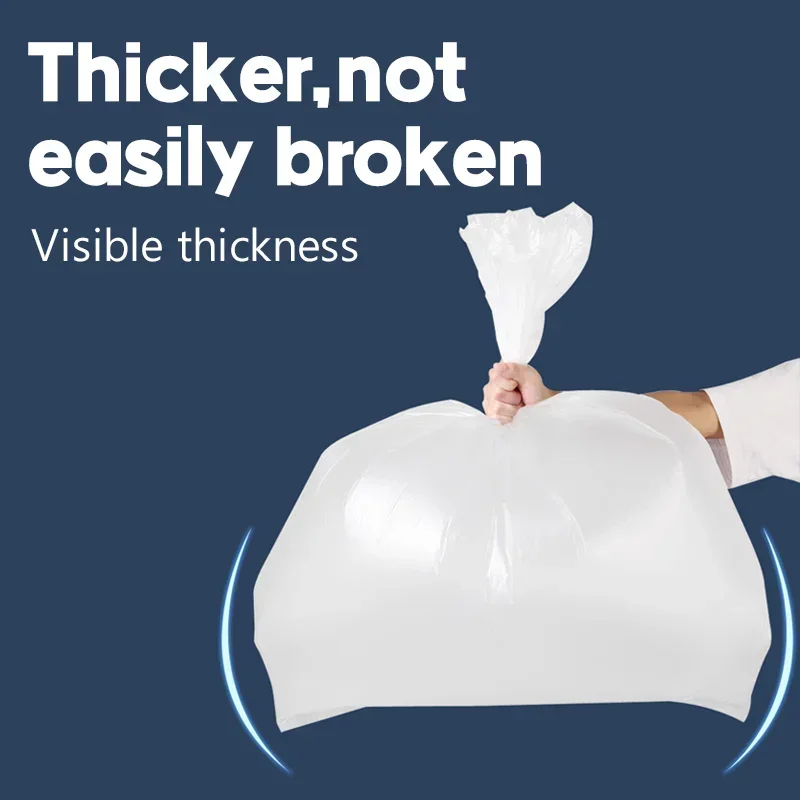 50/100PCS Extra White Large Garbage Bags, Thickened Transparent, Disposable Hotel Storage Plastic Bag for Kitchen,trash Dustbin