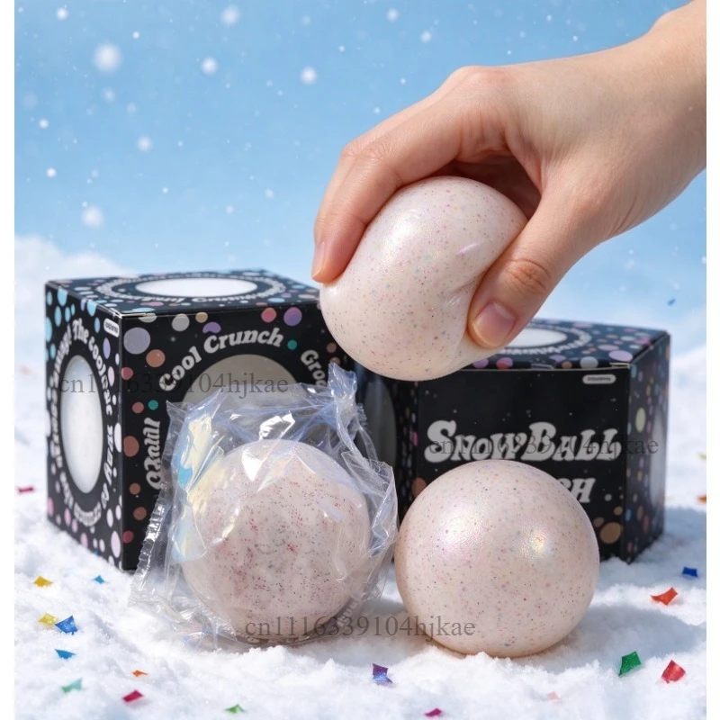 Needoh Snow Ball Crunch Squeeze Stress Ball Pressure Relieving Sensory Squeezing Toys Popular Non‑toxic For Autism ADHD Gifts
