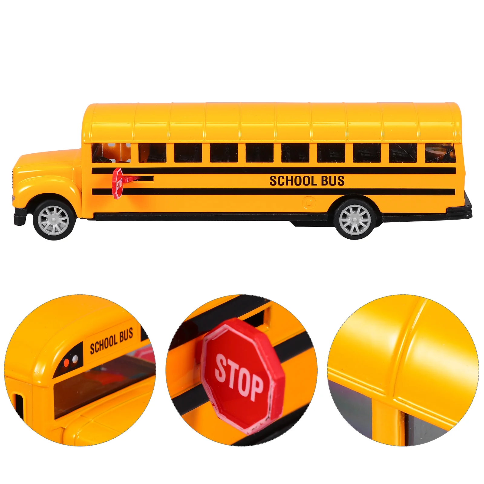 

School Bus Toy Car Large Play Interaction Kids Set Smooth Surface Model Alloy for Pull Back