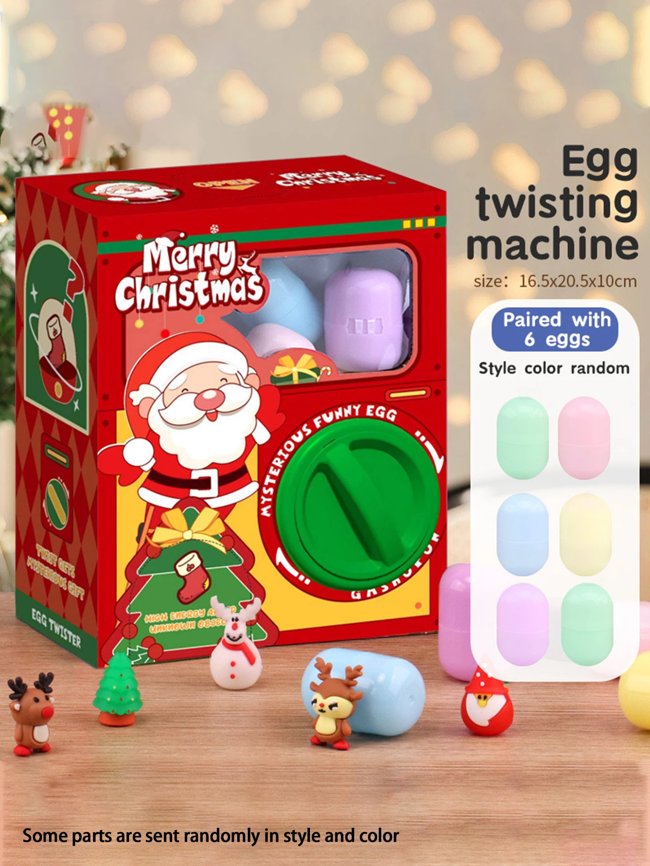 Christmas style mini egg twisting machine toy,  suitable for children over 3 years old, Christmas egg toy