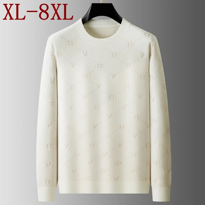 

8XL 7XL 6XL 2025 Новая осенне-зимняя одежда Высококачественный роскошный шерстяной свитер Мужские модные мужские джемперы с принтом Мягкие теплые пуловеры для мужчин